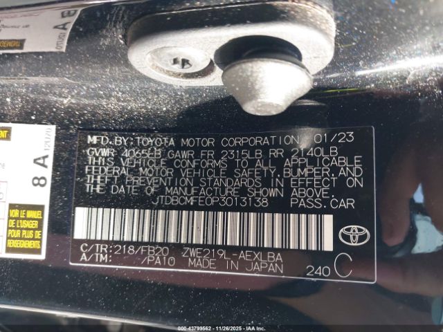 Toyota Corolla Hybrid Le Image 3